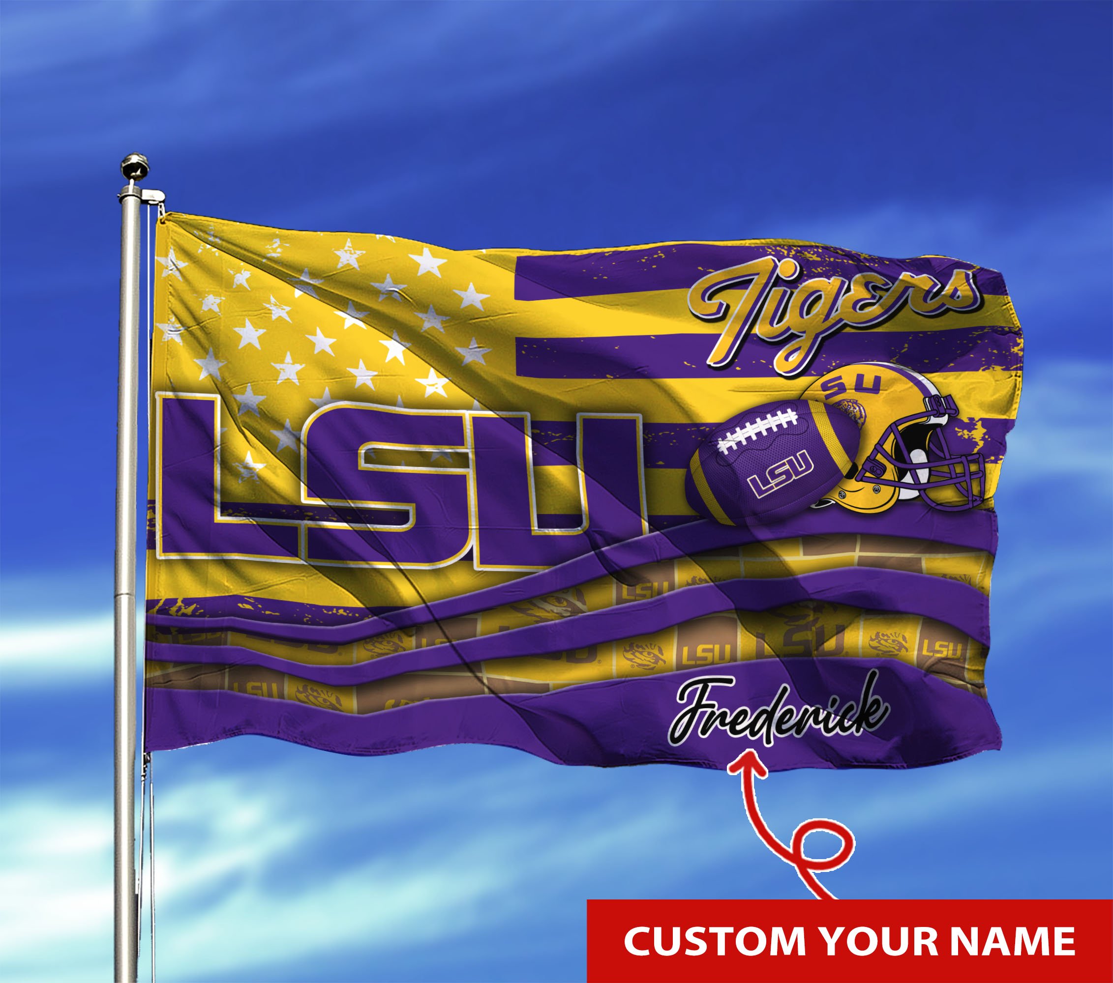 LSU TIGERS Custom Flag3x5ft For This Season TU26897